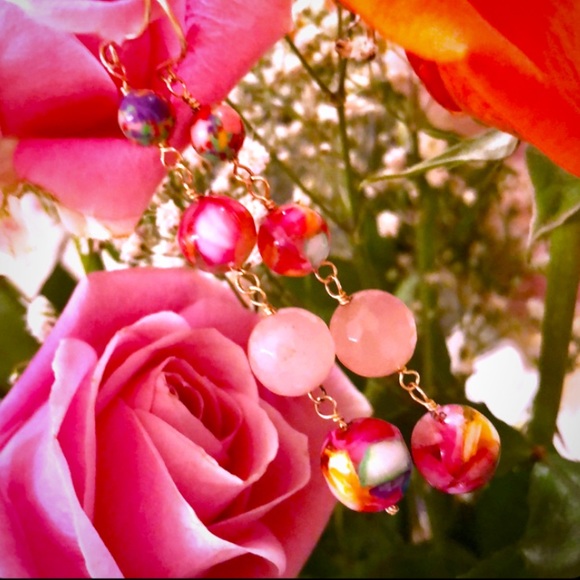 NWOT Anthropologie Exquisite Bead & Crystal Earrings - Picture 3 of 8